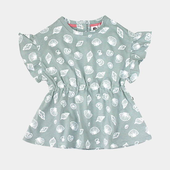 Kleid mit Muscheln Mint